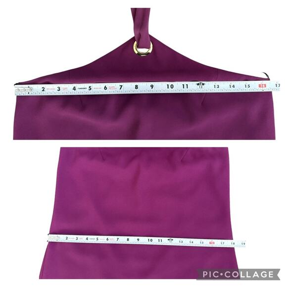 Trina Turk Glow Halter Neck Carmel Crepe Dress Purple Plum Women’s Size 6 NEW - Picture 11 of 13